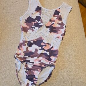Camouflage Leotard with Rhinestones
